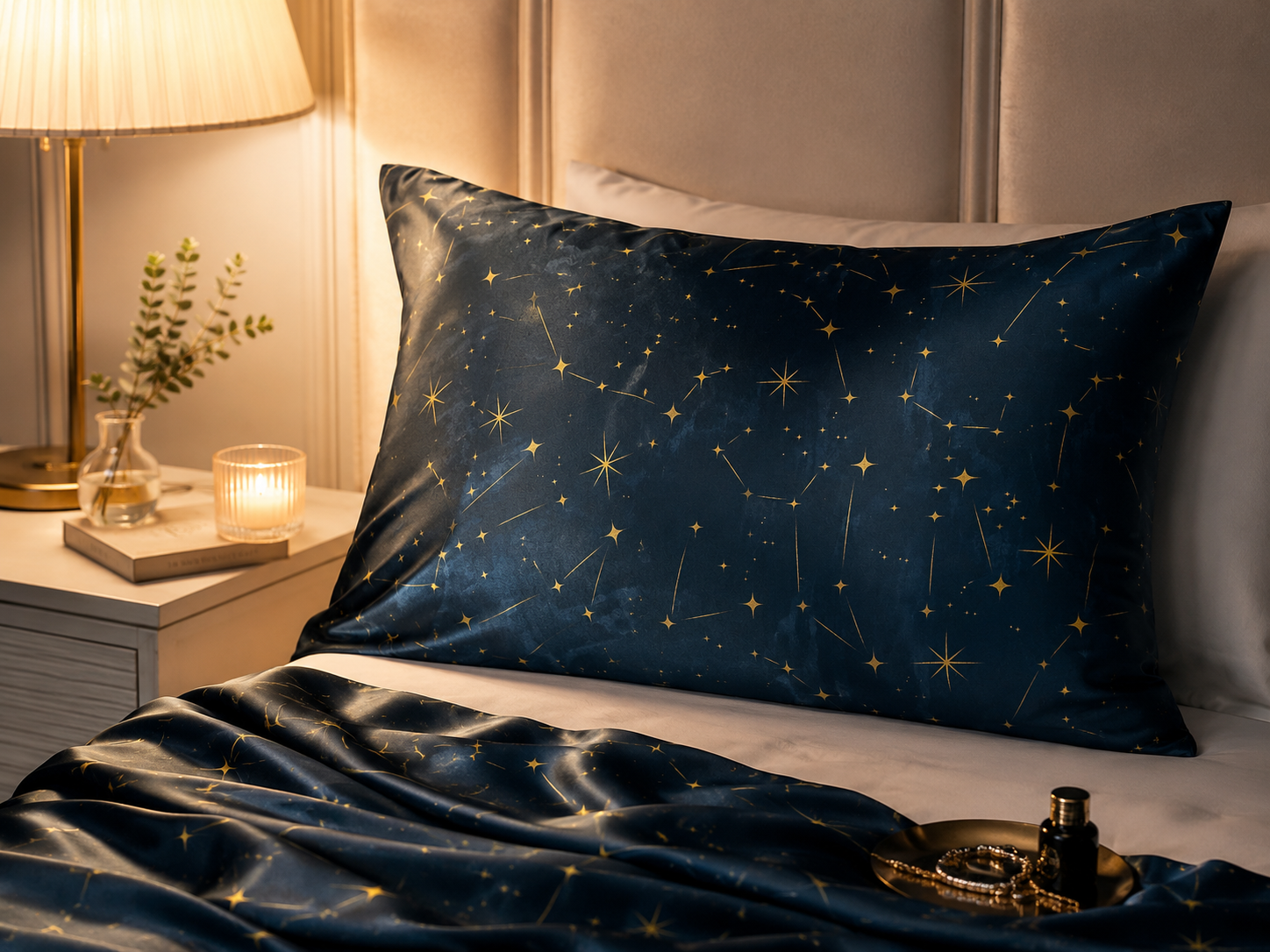 Starry Night - Saf İpek Yastık Kılıfı 