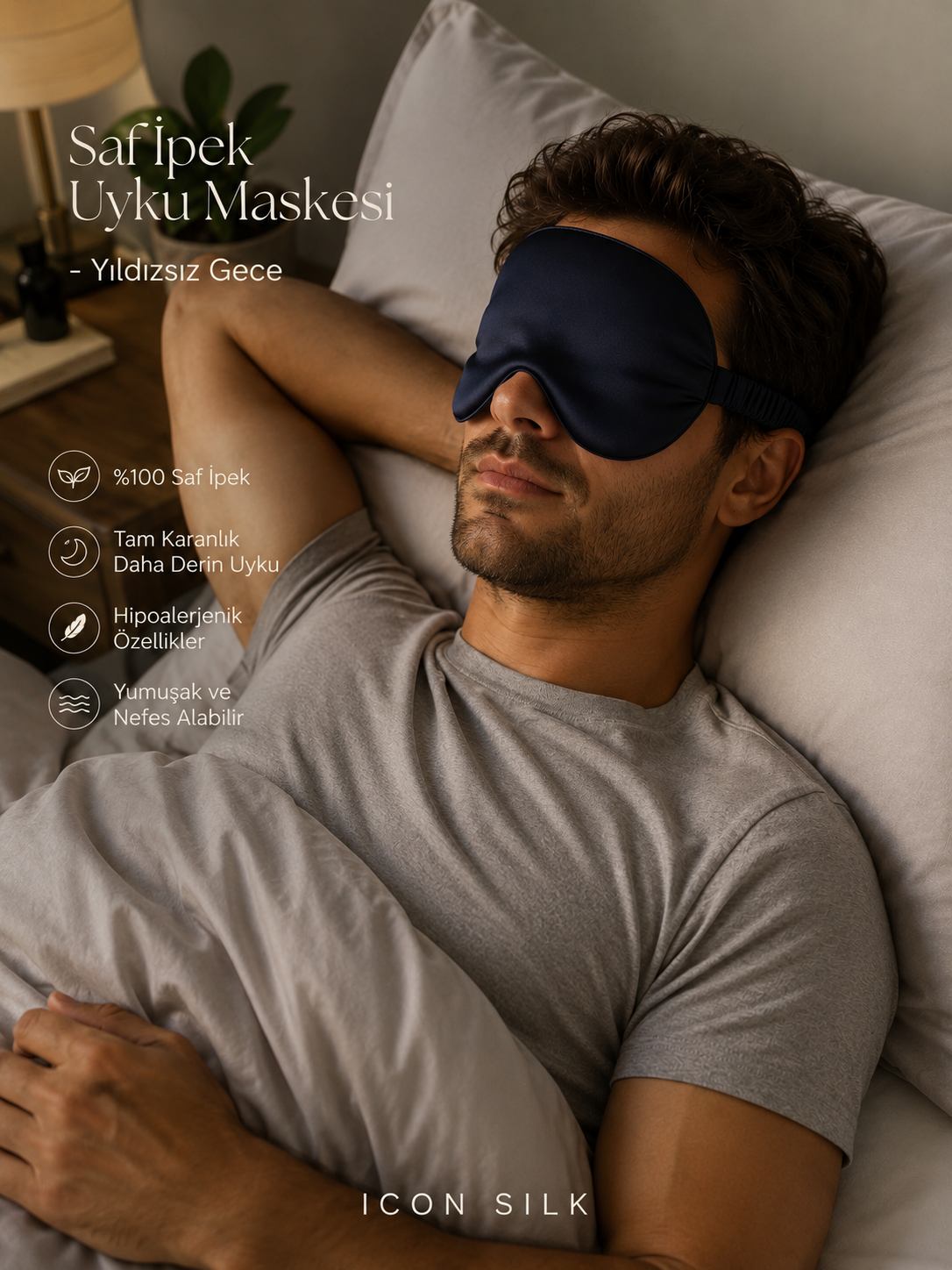 Navy Silk Sleep Mask