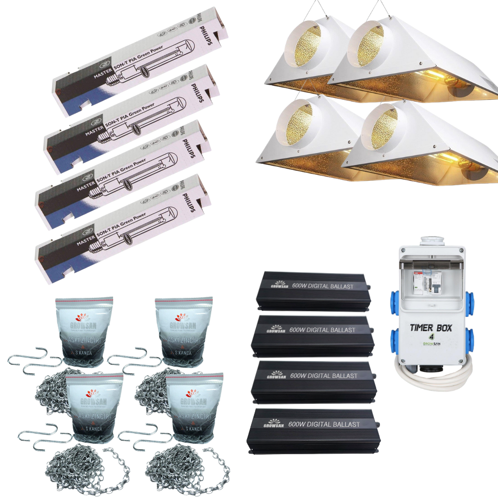 4'lü Philips 600w Çift Spektrum Set
