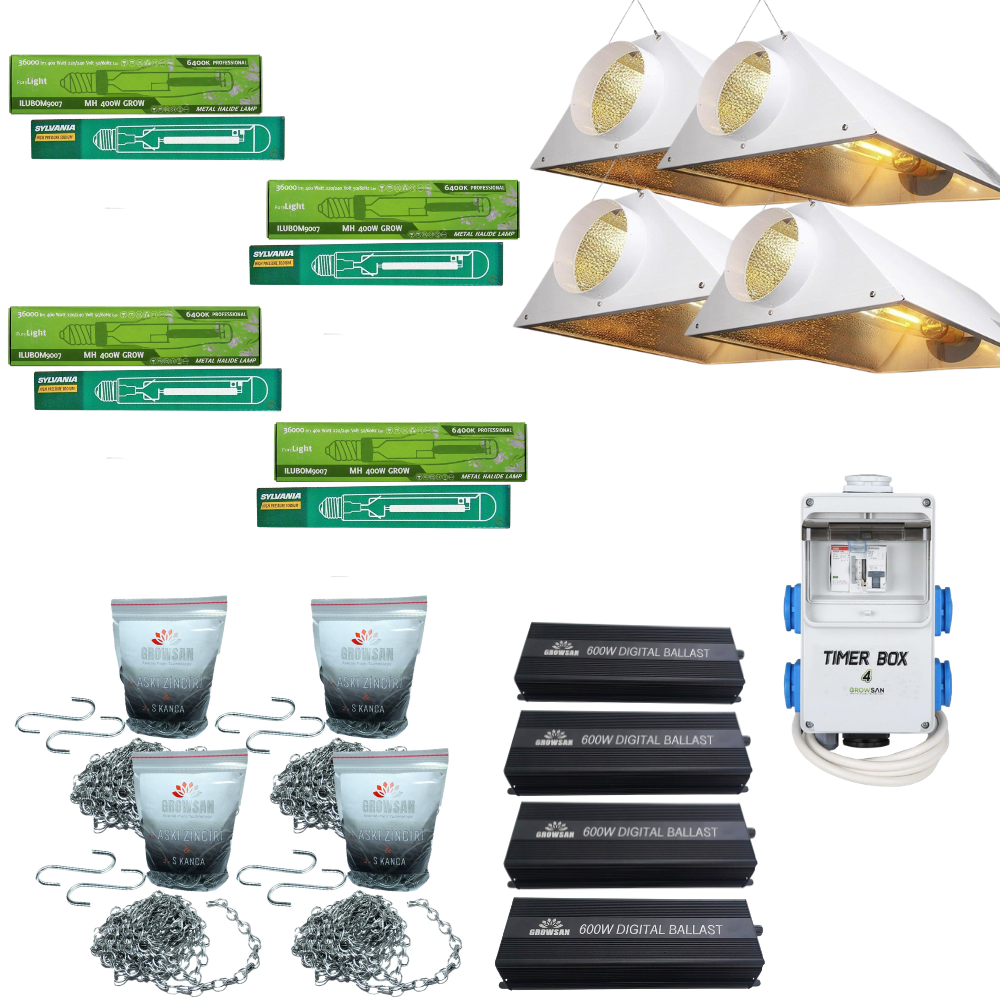 4'lü Pure Light-Sylvania 400w Grow-Bloom Set