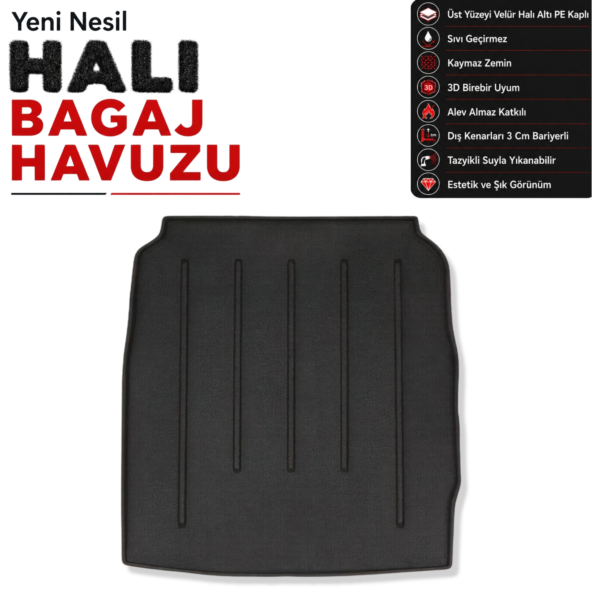 BMW 5 Sedan Halı Bagaj Havuzu F10 (2010 - 2017 Arası)
