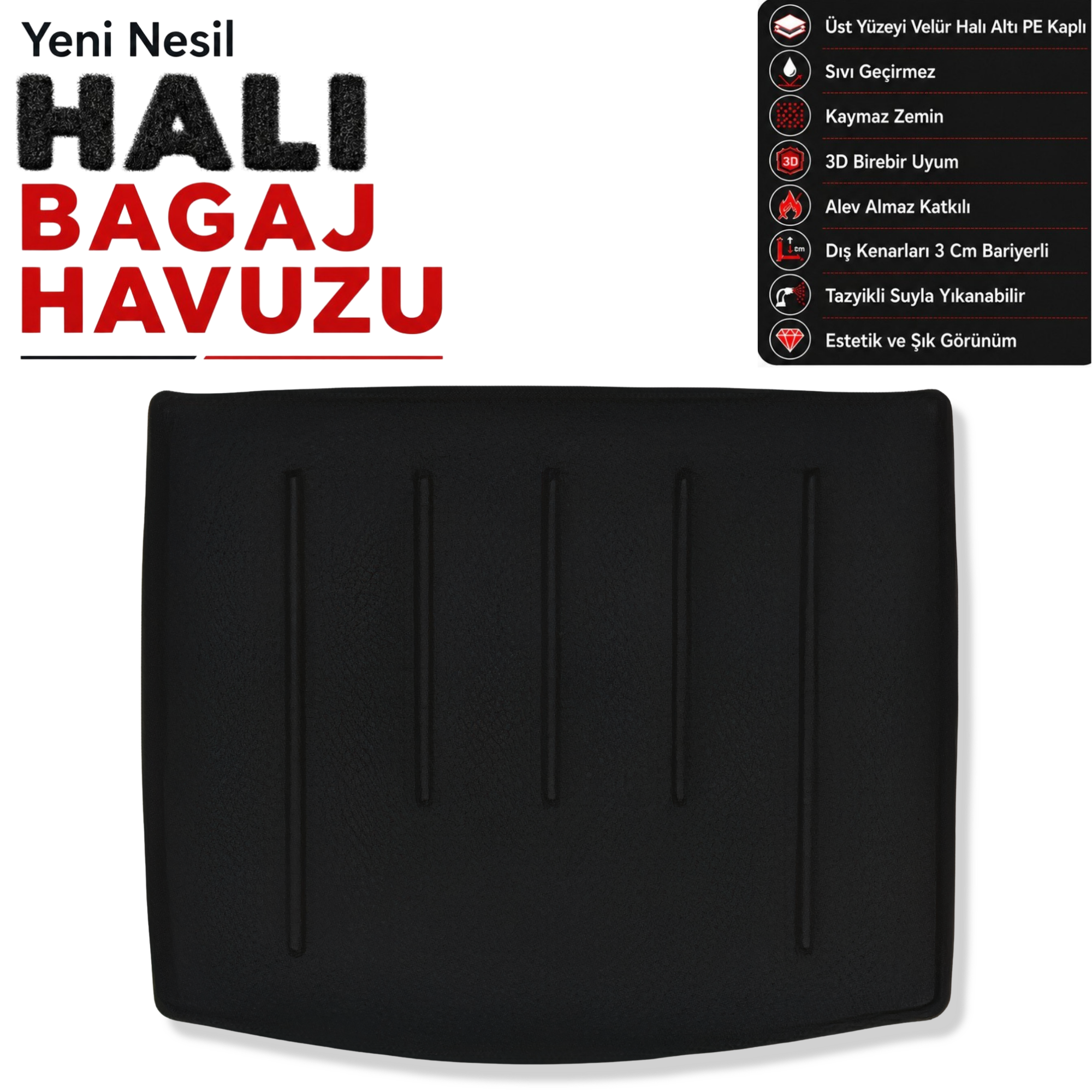 Jeep Compass Üst Raf Halı Bagaj Havuzu (2017 - 2024 Arası)