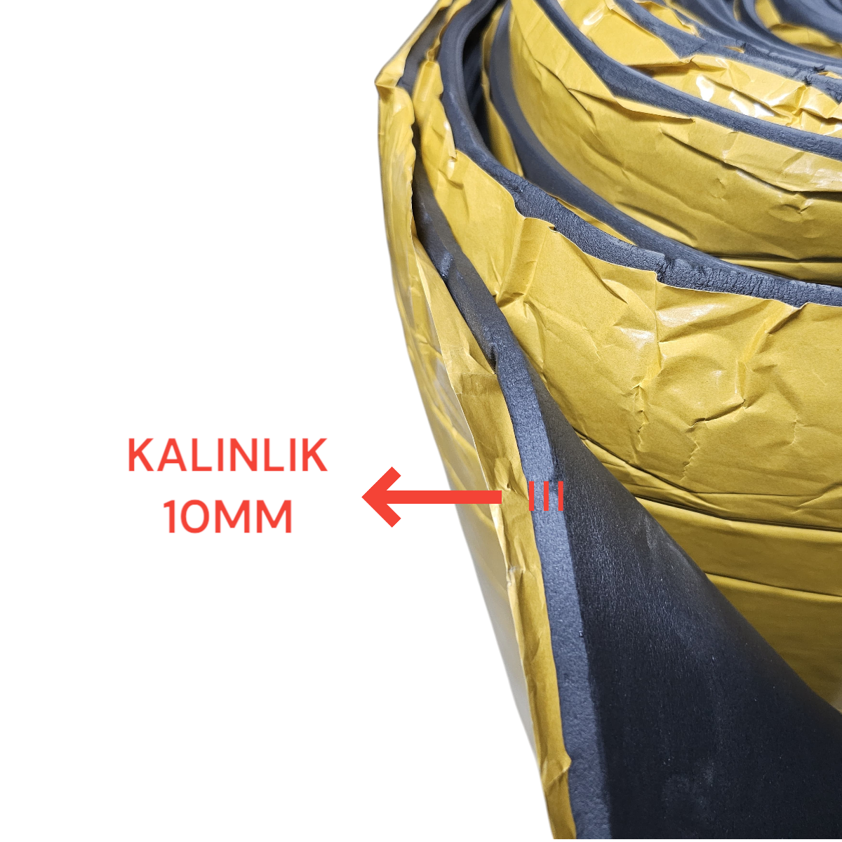 KAUÇUK YAPIŞKANLI İZOLASYON MALZEMESİ (Kalınlık: 10mm / En: 110cm)