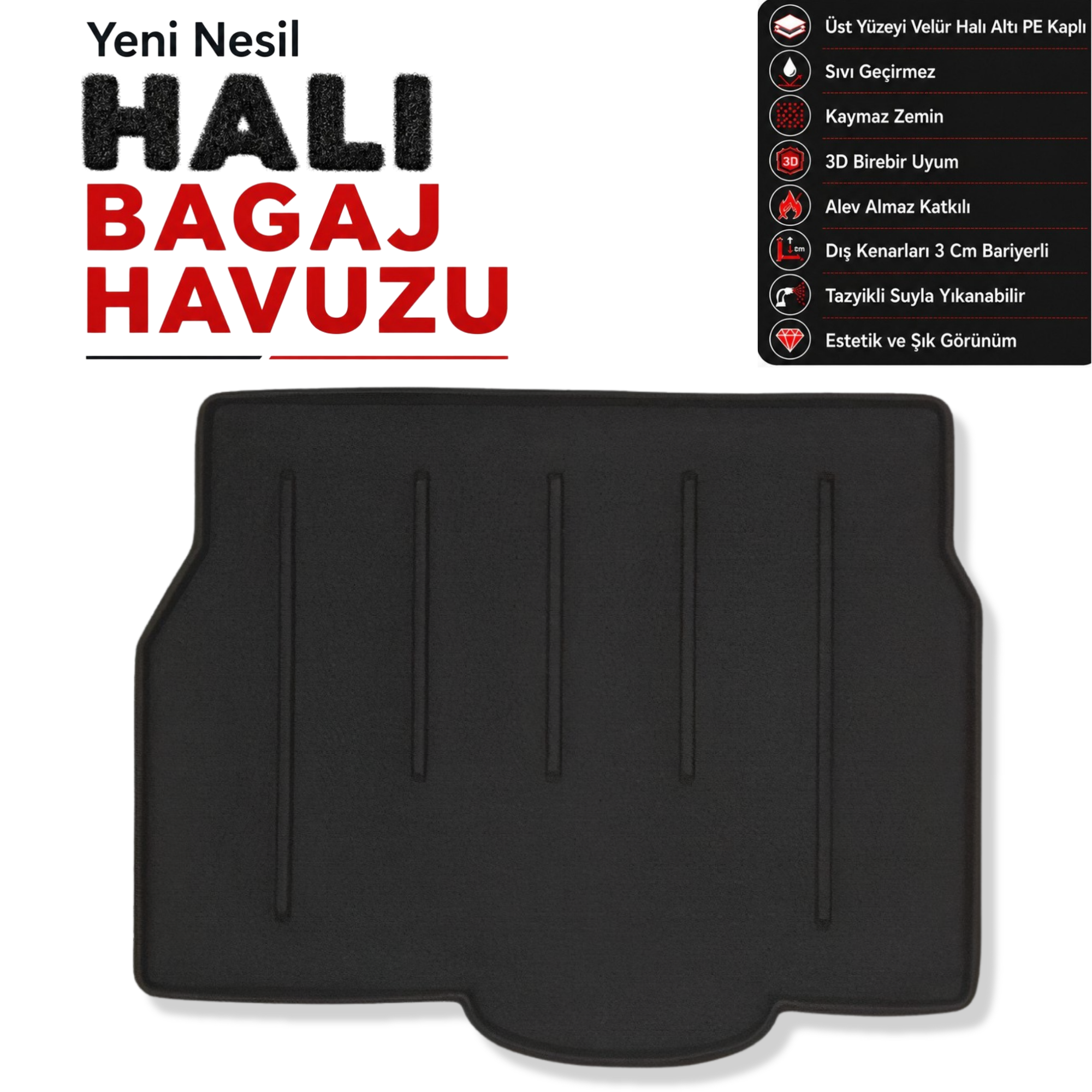 Opel Astra H Classic 3 Halı Bagaj Havuzu (2004 - 2010 Arası)