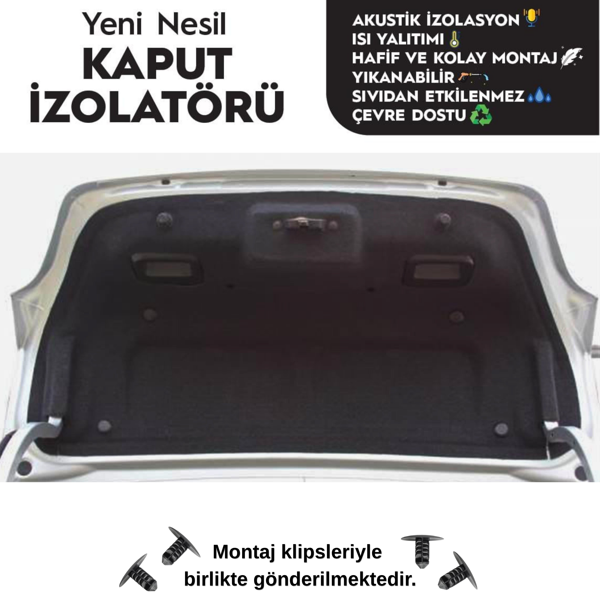 Peugeot 301 Bagaj Kaput Altı Halı Kaplama (2012 Sonrası)