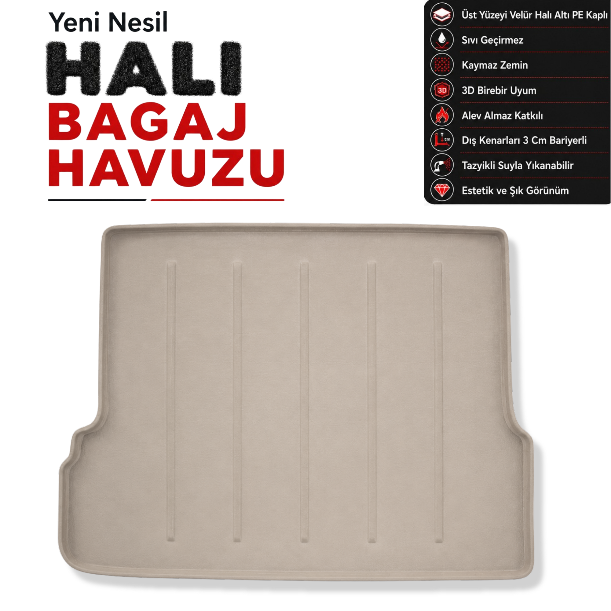 Toyota Land Cruiser Prado Halı Bagaj Havuzu (2014 - 2024 Arası)
