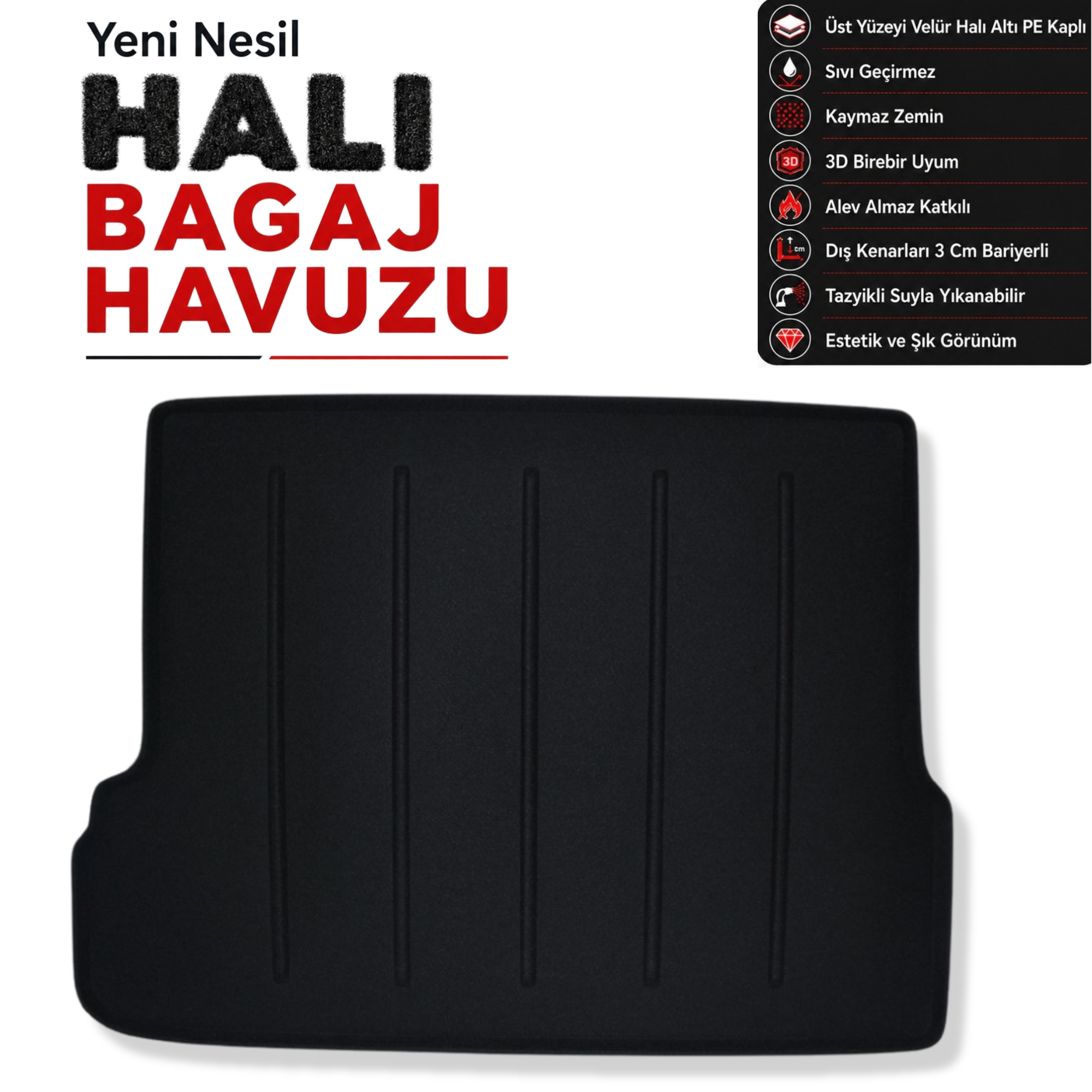 Toyota Land Cruiser Prado Halı Bagaj Havuzu (2014 - 2024 Arası)