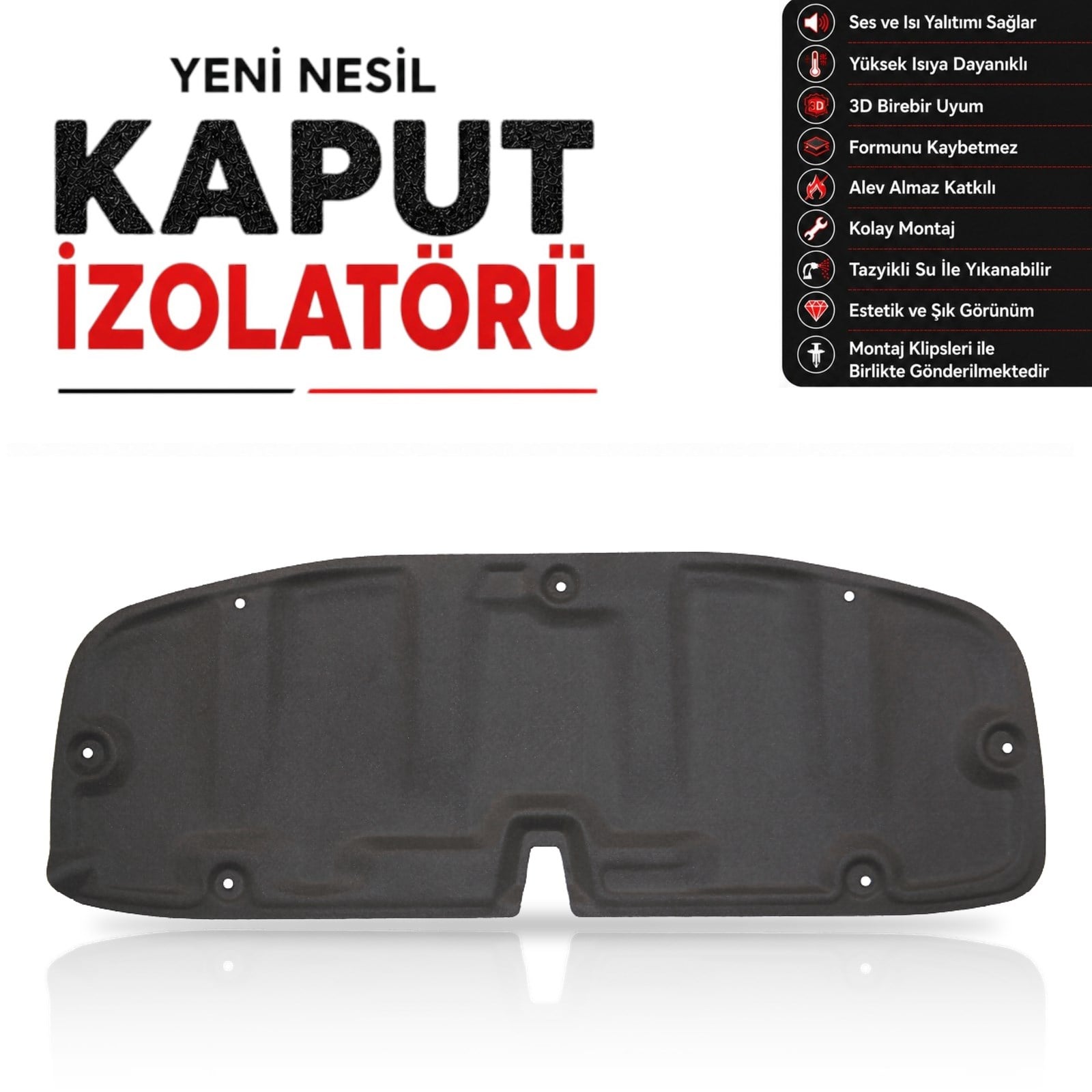 Toyota Corolla E140 / E150 Kaput Altı İzolatörü (2007 - 2013 Arası)