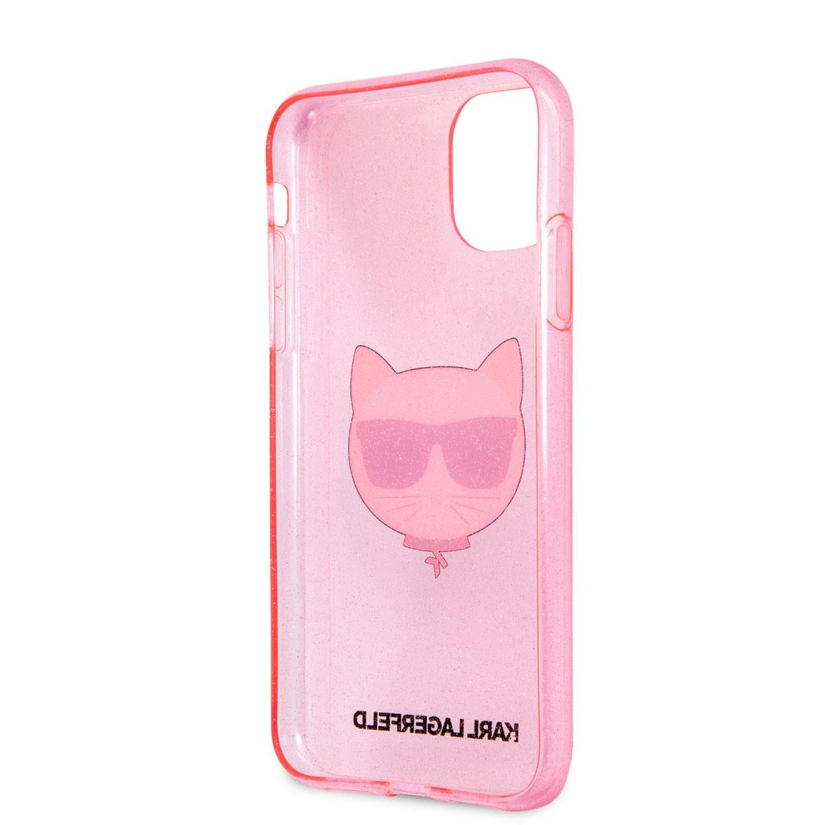Apple iPhone 11 Kılıf Karl Lagerfeld Transparan Choupette Head Dizayn Kapak