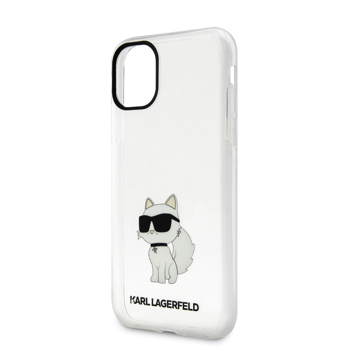 Apple iPhone 11 Kılıf Karl Lagerfeld Transparan Choupette Dizayn Kapak