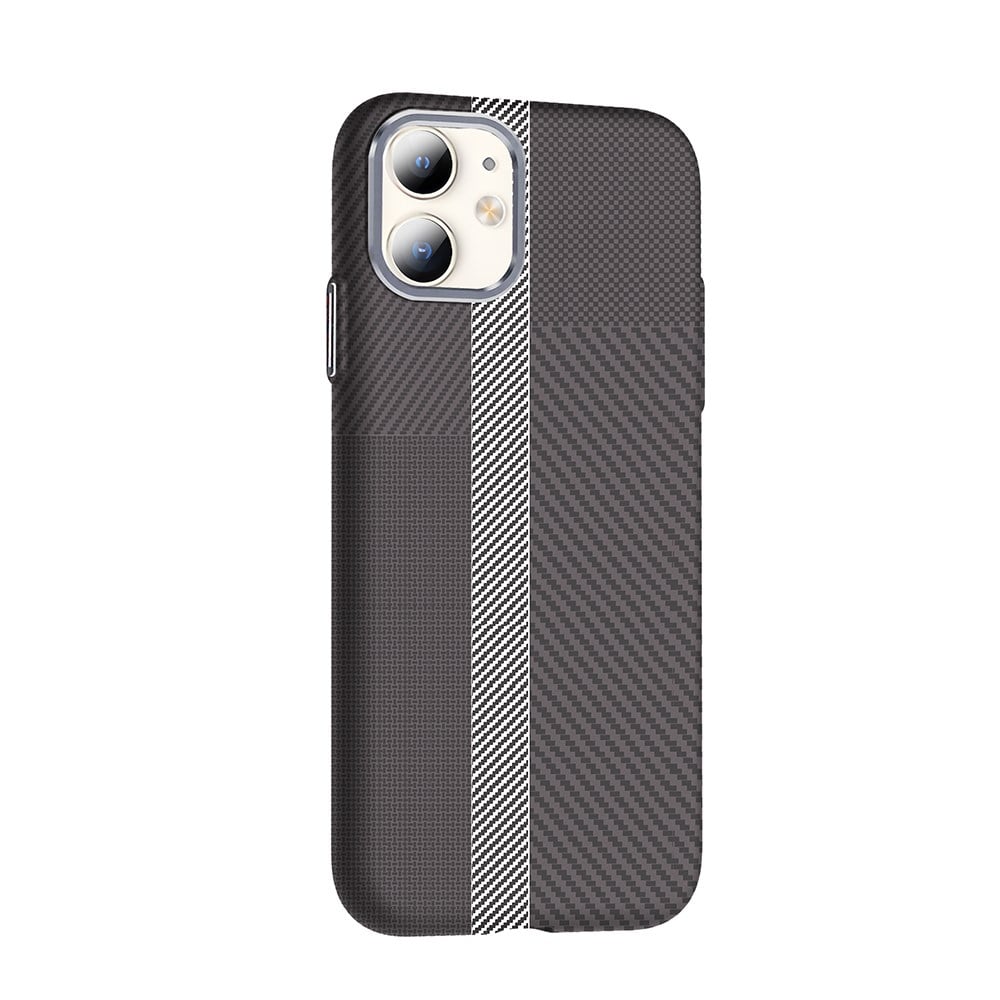 Apple iPhone 11 Kılıf M-safe Şarj Özellikli Karbon Fiber Görünümlü Zore Gros Kapak