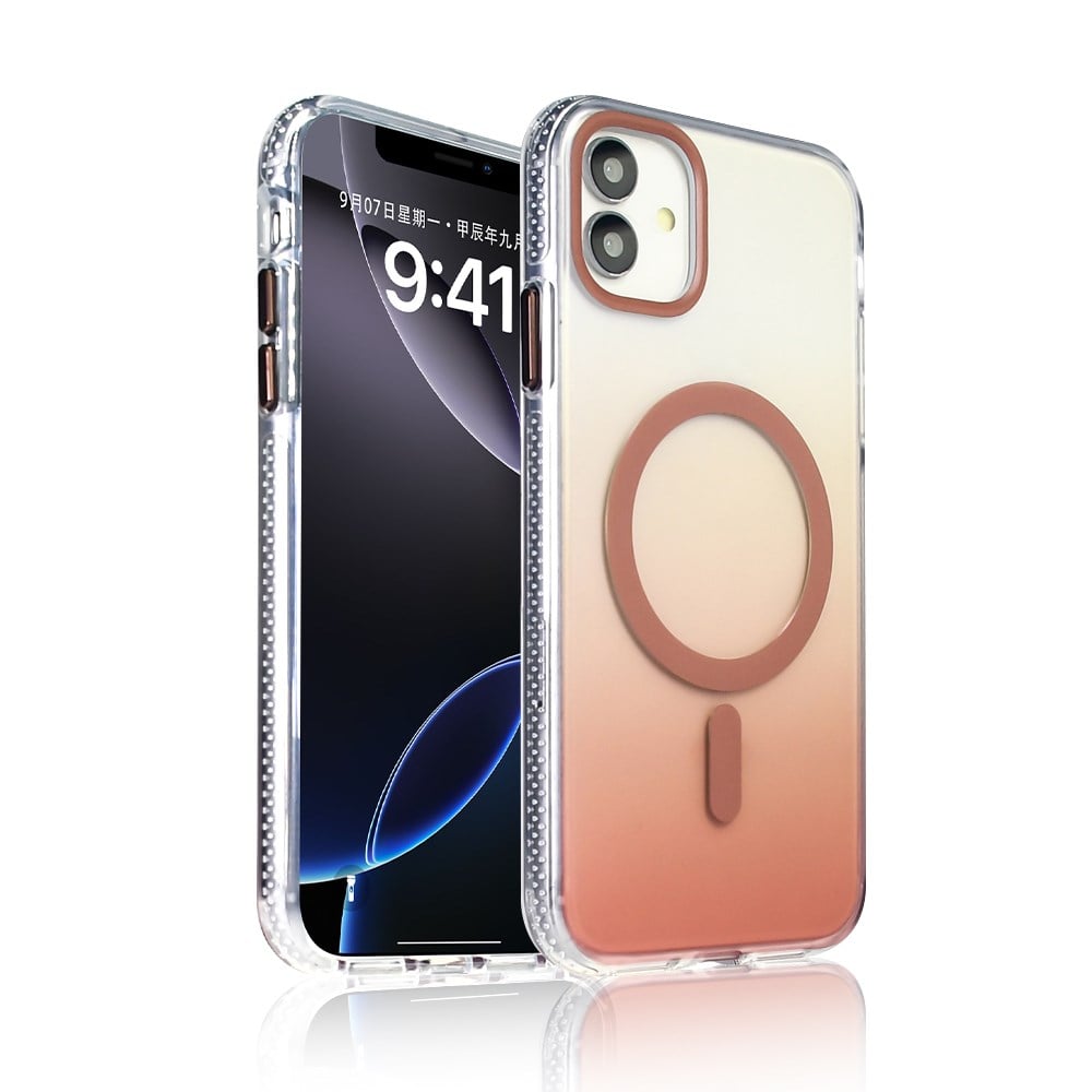 Apple iPhone 11 Kılıf M-safe Şarj Özellikli Renkli Kenar Airbag Şeritli Zore Lamer Kapak
