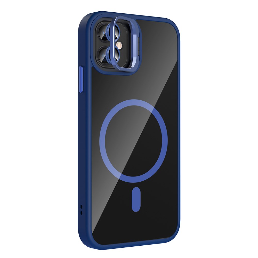 Apple iPhone 11 Kılıf Standlı ve Kamera Lens Hediyeli M-Safe Şarj Özellikli Zore Etro Kapak