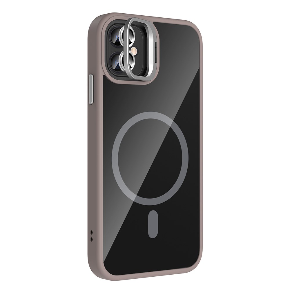 Apple iPhone 11 Kılıf Standlı ve Kamera Lens Hediyeli M-Safe Şarj Özellikli Zore Etro Kapak