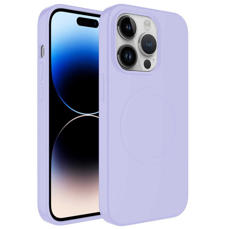 Apple iPhone 11 Pro Max Kılıf M-safe Wireless Şarj Özellikli Pastel Renk Silikon Zore Plas Kapak
