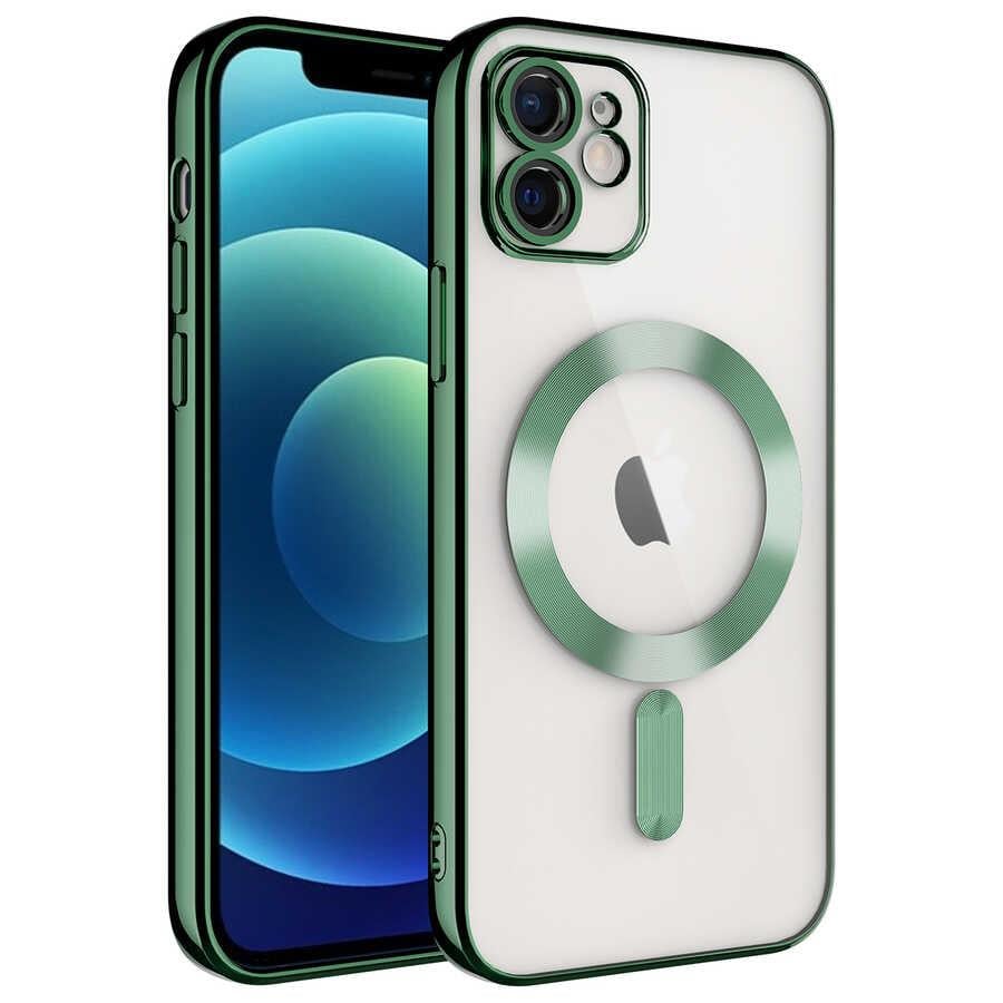 Apple iPhone 12 Kılıf Kamera Korumalı M-safe Wireless Şarj Özellikli Zore Demre Kapak