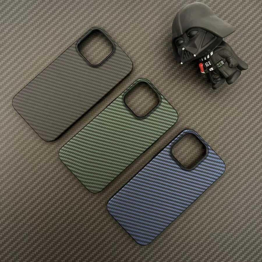 Apple iPhone 12 Pro Max Kılıf Karbon Fiber Tasarımlı Zore Karbono Kapak