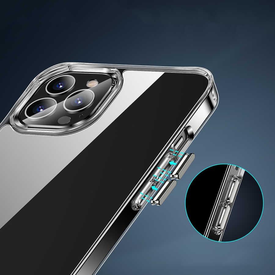 Apple iPhone 12 Pro Max Kılıf Standlı Şeffaf Silikon Zore L-Stand Kapak