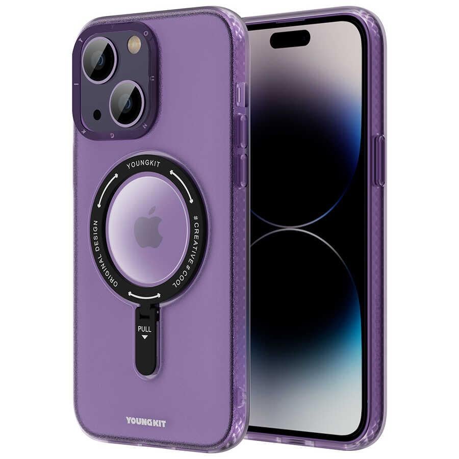 Apple iPhone 13 Kılıf M-safe Şarj Özellikli Youngkit Rock Serisi Kapak