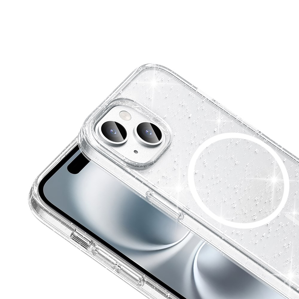 Apple iPhone 13 Kılıf M-safe Şarj Özellikli Parlayan Simli Saydam Renkli Zore Maris Kapak