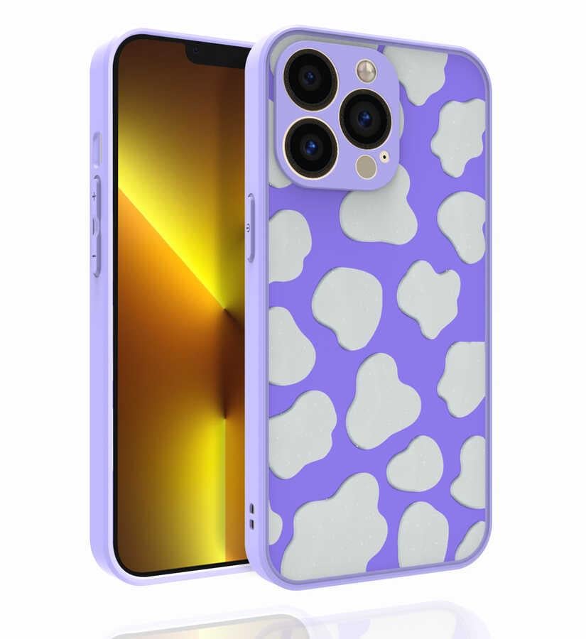 Apple iPhone 13 Pro Kılıf Desenli Kamera Korumalı Parlak Zore Nora Kapak