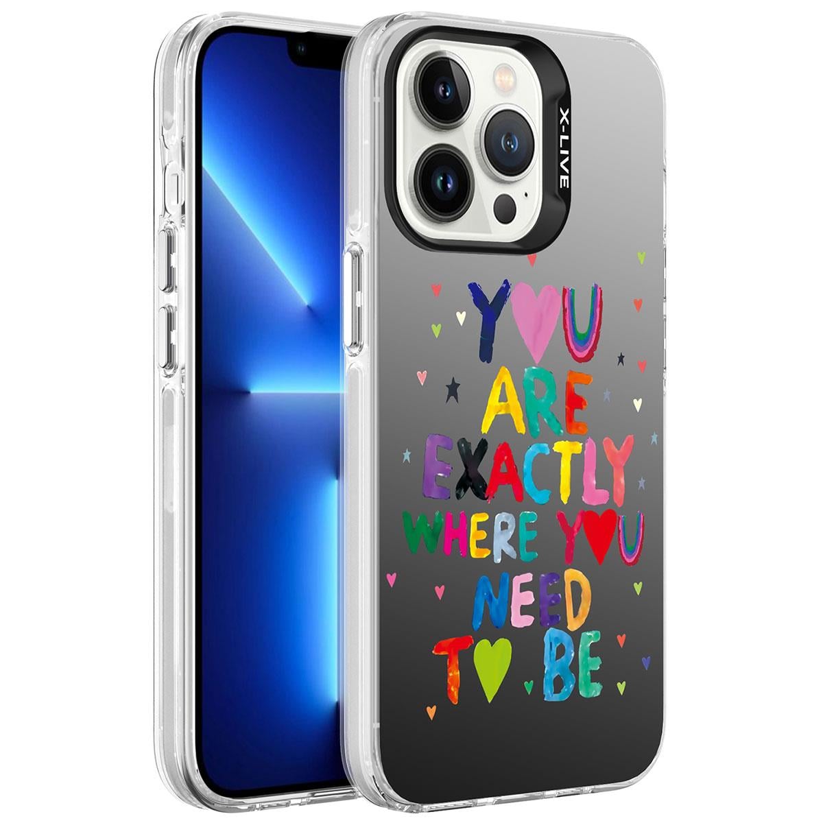 Apple iPhone 13 Pro Kılıf Desenli Zore Silver Sert Kapak
