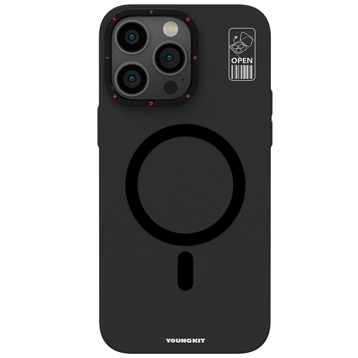 Apple iPhone 13 Pro Kılıf M-safe Şarj Özellikli Standlı YoungKit Hermit Bracket Serisi Kapak