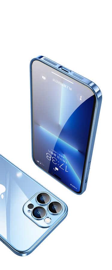 Apple iPhone 13 Pro Kılıf Sert PC Renkli Çerçeveli Zore Riksos Kapak