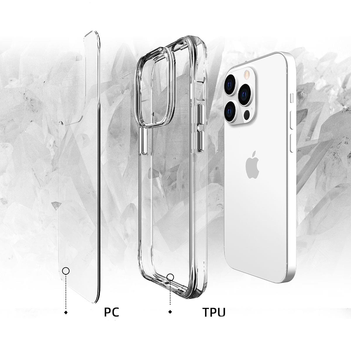 Apple iPhone 13 Pro Kılıf Zore Şeffaf Ultra İnce Airbag Tasarımlı Okka Kapak