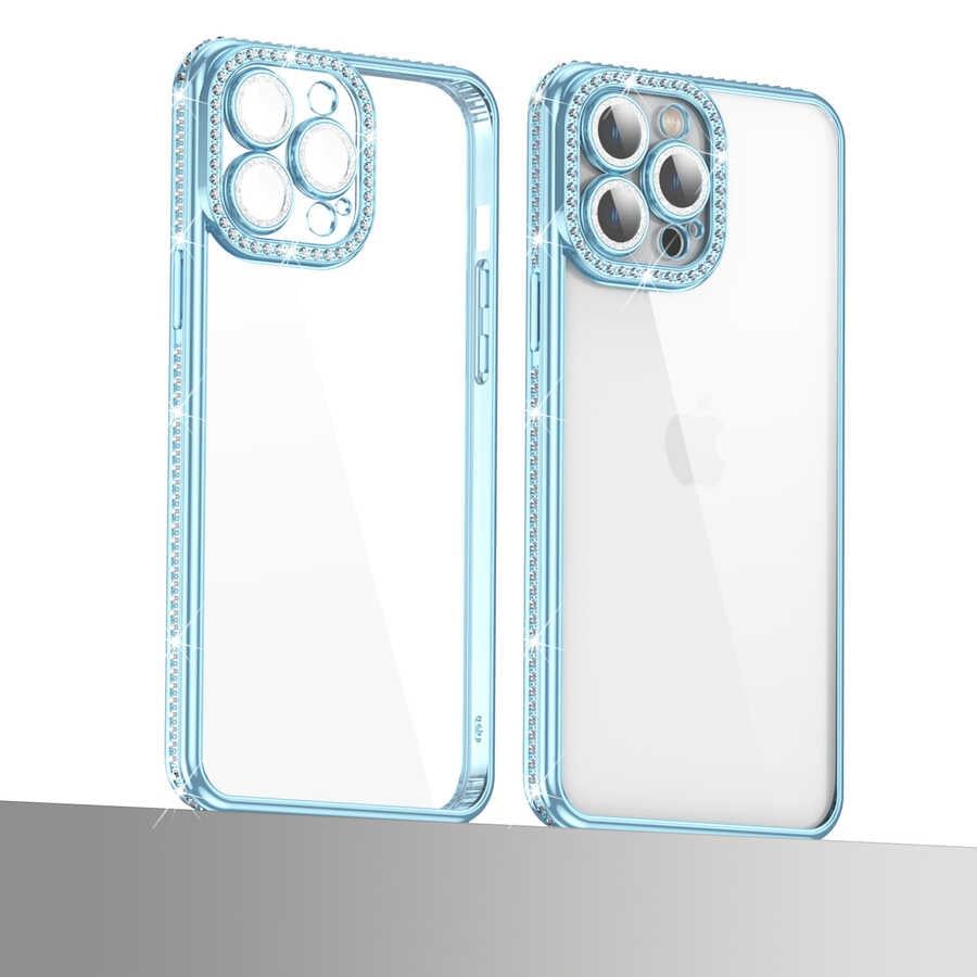 Apple iPhone 13 Pro Max Kılıf Kamera Korumalı Taşlı Zore Mina Kapak