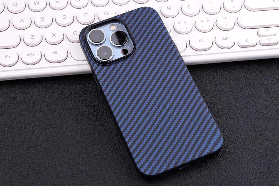 Apple iPhone 13 Pro Max Kılıf Karbon Fiber Tasarımlı Zore Karbono Kapak