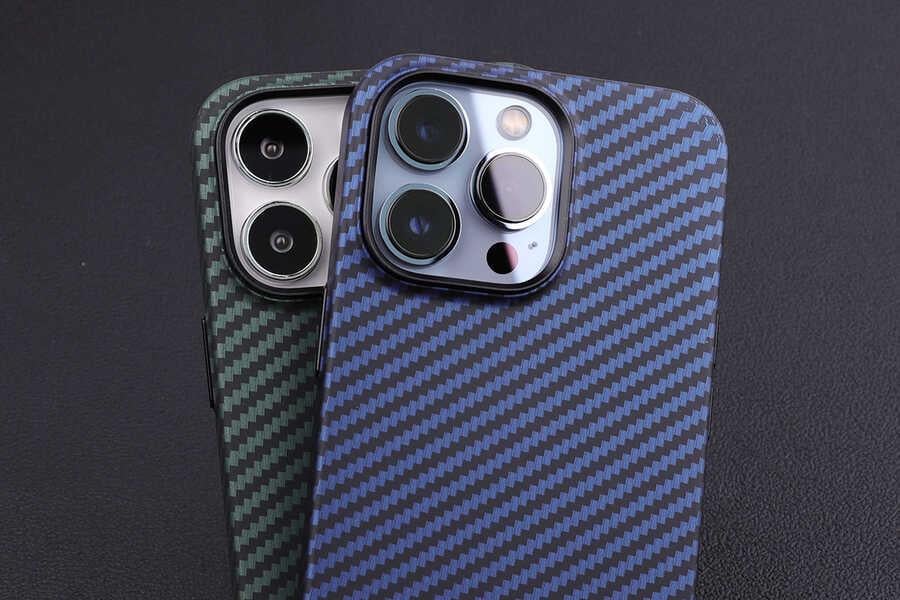 Apple iPhone 13 Pro Max Kılıf Karbon Fiber Tasarımlı Zore Karbono Kapak
