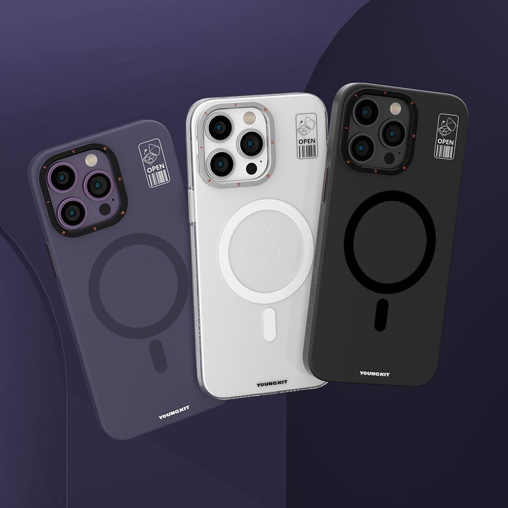 Apple iPhone 13 Pro Max Kılıf M-safe Şarj Özellikli Standlı YoungKit Hermit Bracket Serisi Kapak