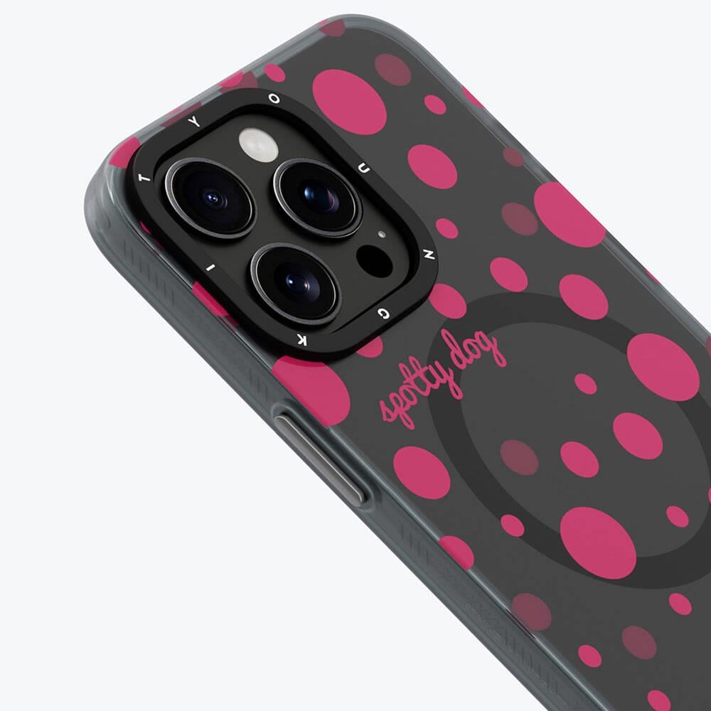 Apple iPhone 13 Pro Max Kılıf M-safe Şarj Özellikli Polka Dot Desenli Youngkit Spots Serisi Kapak