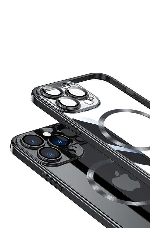 Apple iPhone 13 Pro Max Kılıf Wireless Şarj Özellikli Sert PC Zore Riksos M-safe Kapak