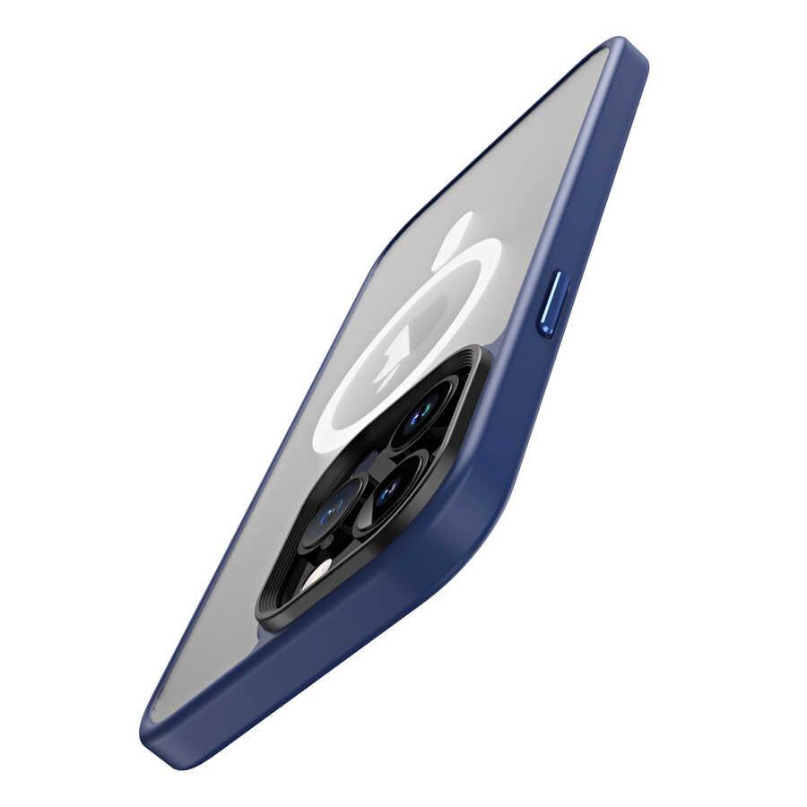 Apple iPhone 13 Pro Max Kılıf Wireless Şarj Özellikli Zore Hibrit M-safe Kapak