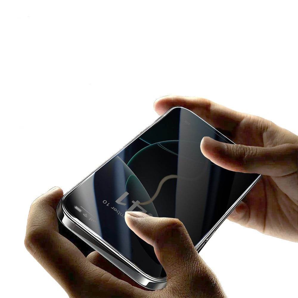Apple iPhone 13 Zore 2.5D Oliv Privacy Temperli Cam Ekran Koruyucu + Kolay Uygulama Aparatı