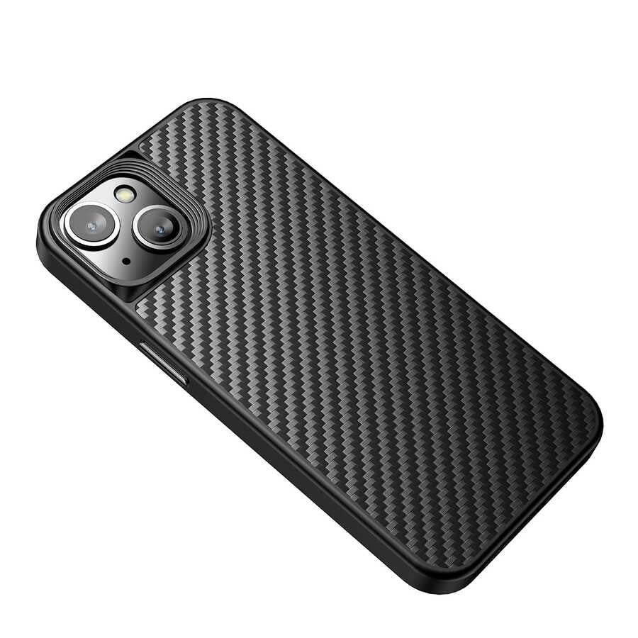 Apple iPhone 14 Kılıf Aramid Karbon Fiber M-safe Özellikli Wlons Radison Kapak
