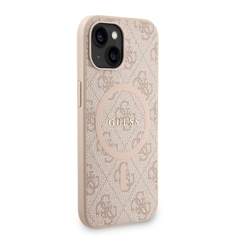 Apple iPhone 14 Kılıf Guess Orjinal Lisanslı M-safe Şarj Özellikli PU Deri Bilek Askı İpli Yazı Logolu Kapak