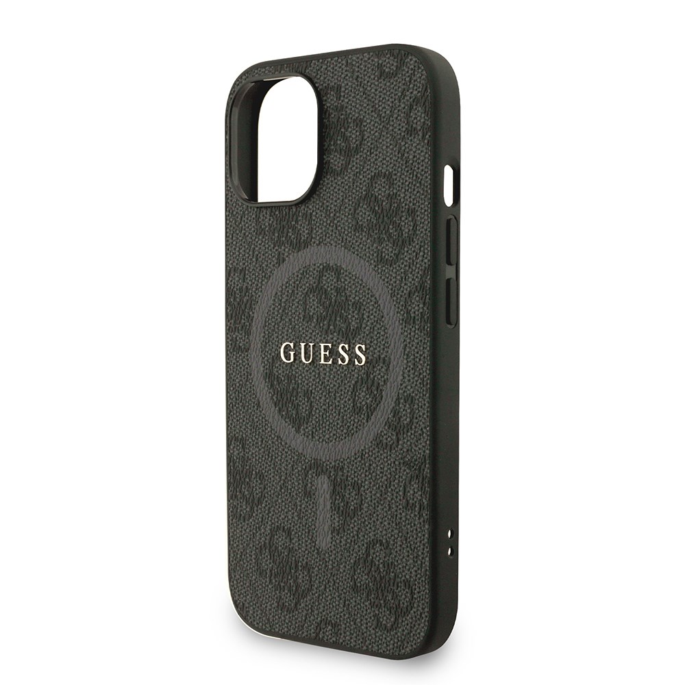 Apple iPhone 14 Kılıf Guess Orjinal Lisanslı M-safe Şarj Özellikli PU Deri Bilek Askı İpli Yazı Logolu Kapak