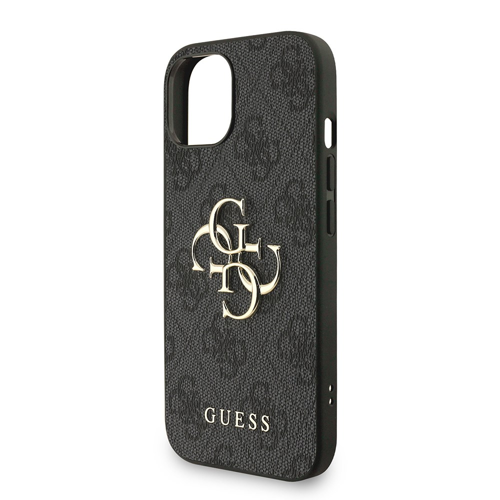 Apple iPhone 14 Kılıf Guess Orjinal Lisanslı PU Deri Bilek Askı İpli Metal Büyük 4G ve Yazı Logolu Kapak