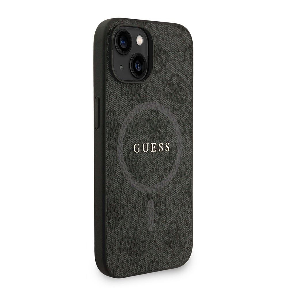 Apple iPhone 14 Kılıf Guess Orjinal Lisanslı M-safe Şarj Özellikli PU Deri Bilek Askı İpli Yazı Logolu Kapak