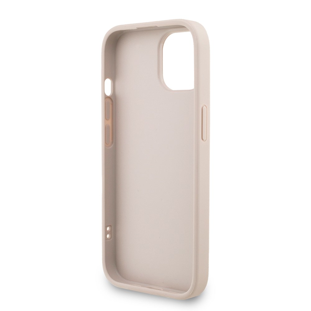 Apple iPhone 14 Kılıf Guess Orjinal Lisanslı PU Deri Bilek Askı İpli Metal Büyük 4G ve Yazı Logolu Kapak
