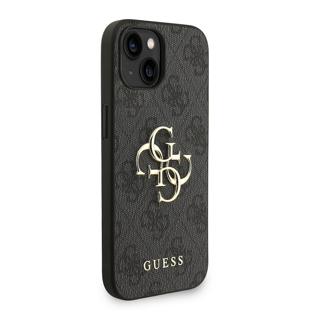 Apple iPhone 14 Kılıf Guess Orjinal Lisanslı PU Deri Bilek Askı İpli Metal Büyük 4G ve Yazı Logolu Kapak