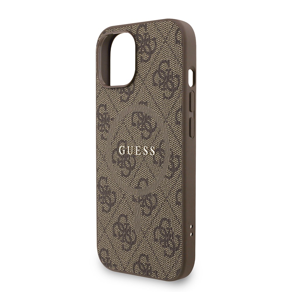 Apple iPhone 14 Kılıf Guess Orjinal Lisanslı M-safe Şarj Özellikli PU Deri Bilek Askı İpli Yazı Logolu Kapak
