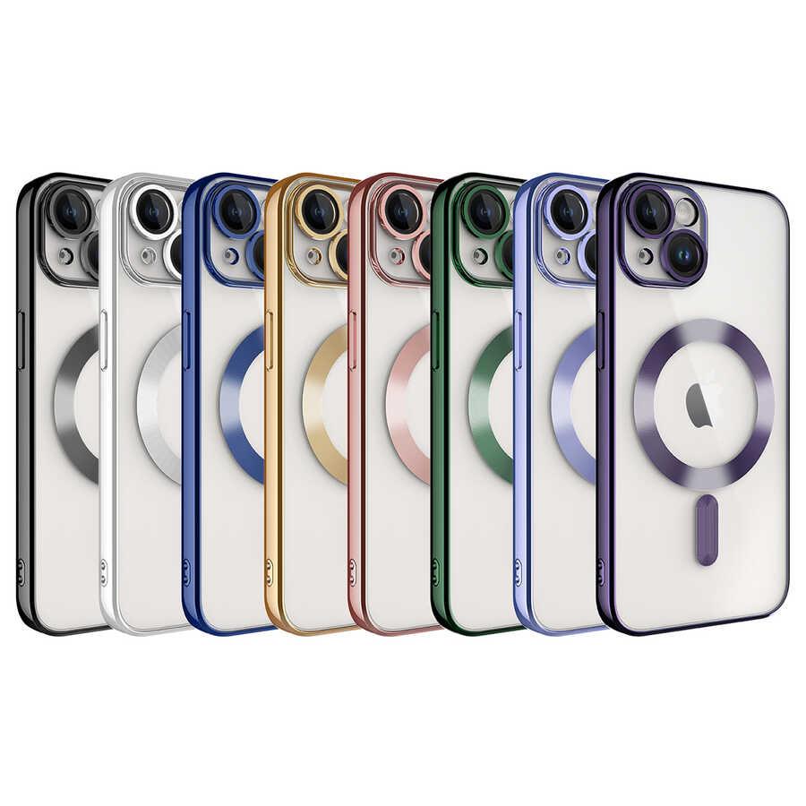 Apple iPhone 14 Kılıf Kamera Korumalı M-safe Wireless Şarj Özellikli Zore Demre Kapak