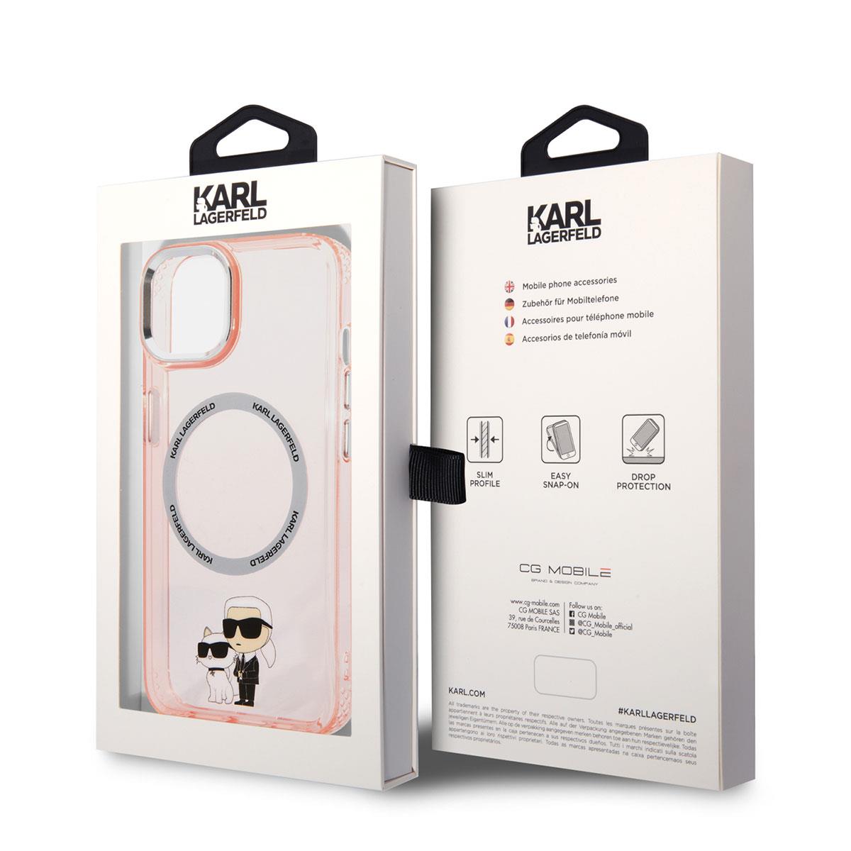 Apple iPhone 14 Kılıf Karl Lagerfeld M-safe Şarj Özellikli K&C Dizayn Kapak