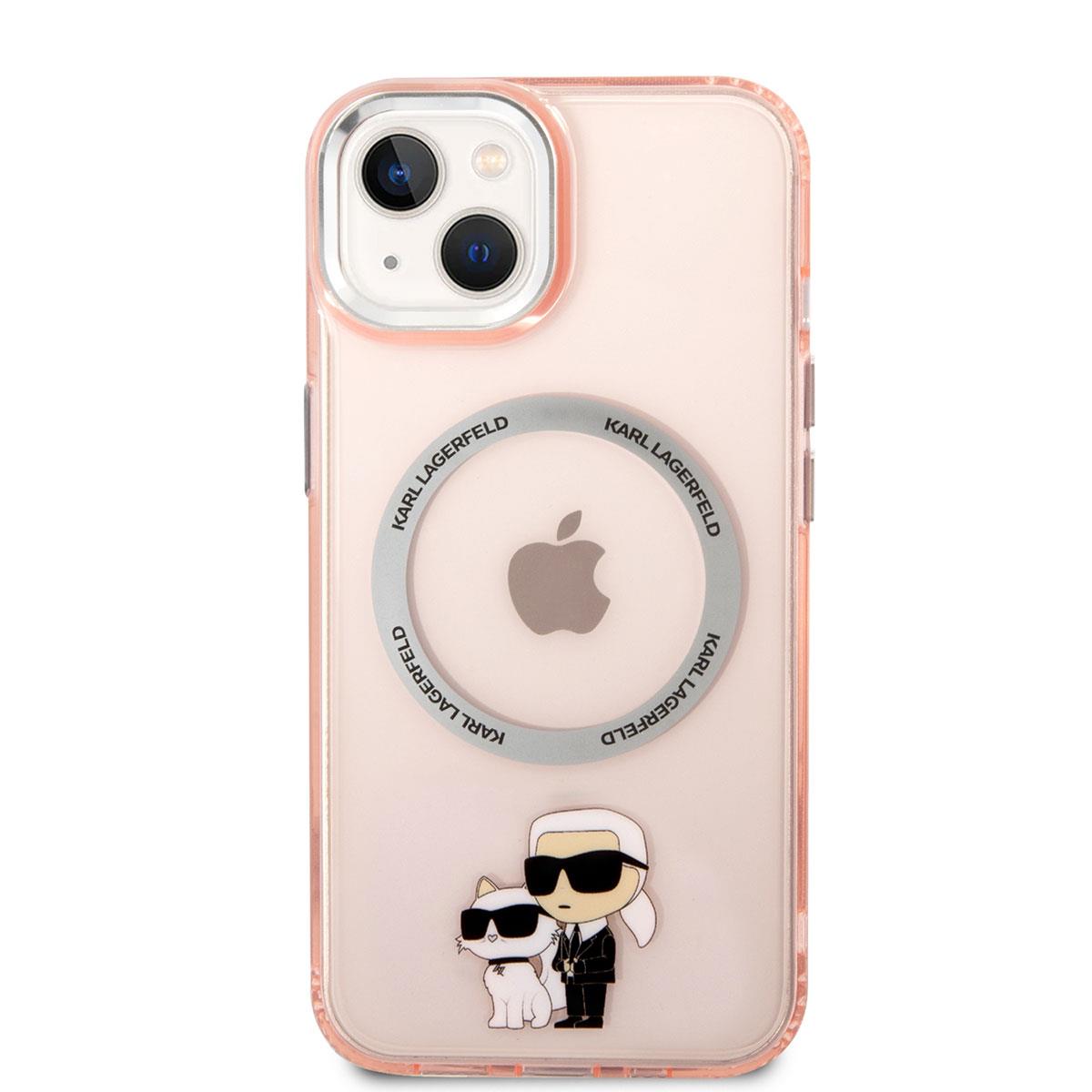 Apple iPhone 14 Kılıf Karl Lagerfeld M-safe Şarj Özellikli K&C Dizayn Kapak