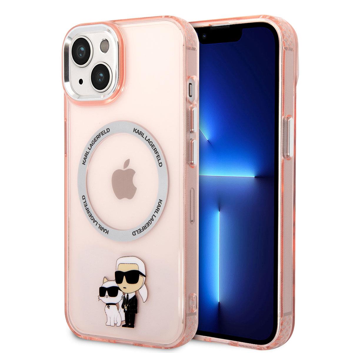 Apple iPhone 14 Kılıf Karl Lagerfeld M-safe Şarj Özellikli K&C Dizayn Kapak