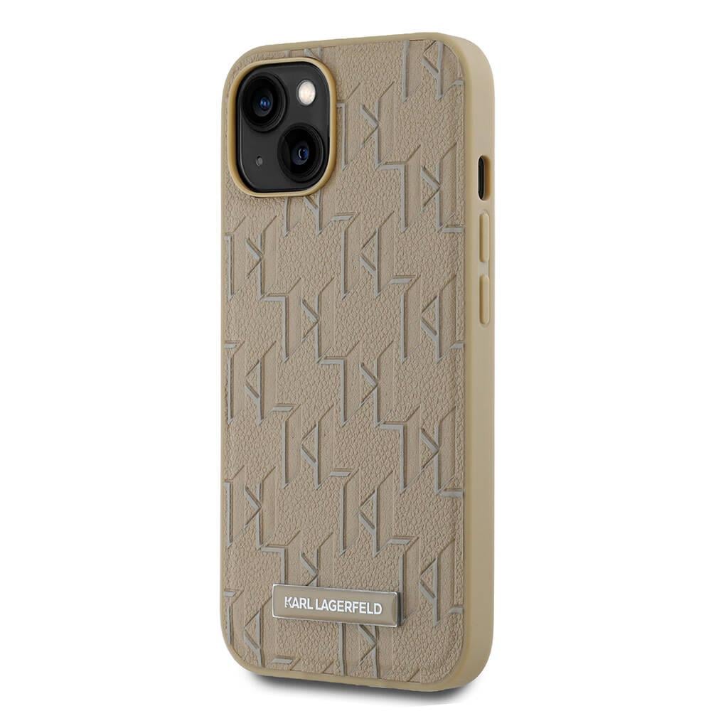 Apple iPhone 14 Kılıf Karl Lagerfeld Orjinal Lisanslı M-safe Şarj Özellikli KL Yazılı Hot Stamp Kapak